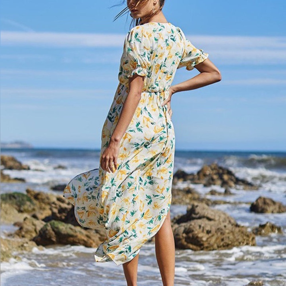 Ces Femme Floral Maxi Dress in Yellow and Green - Picture 2 of 7